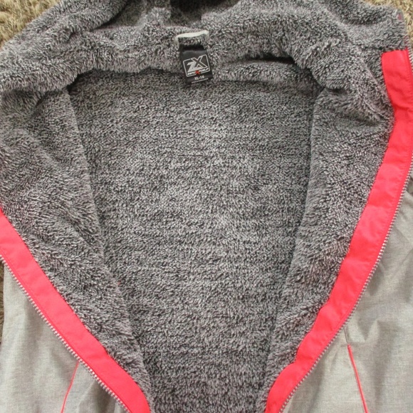 ZeroXposur Jacket Girls XL Heather Gray Fleece Midweight Hooded Winter Coat‎ NWT - Picture 5 of 13